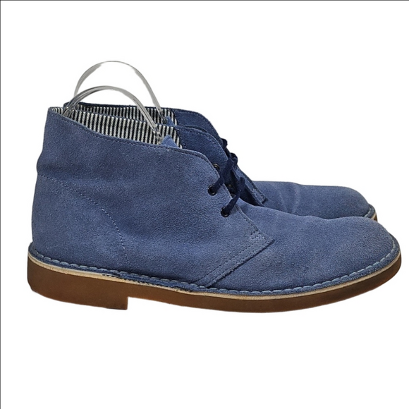 Clarks Bushacre 2 Dusty Blue Suede Leather Lace Up Desert Chukka Ankle Boot main image 12